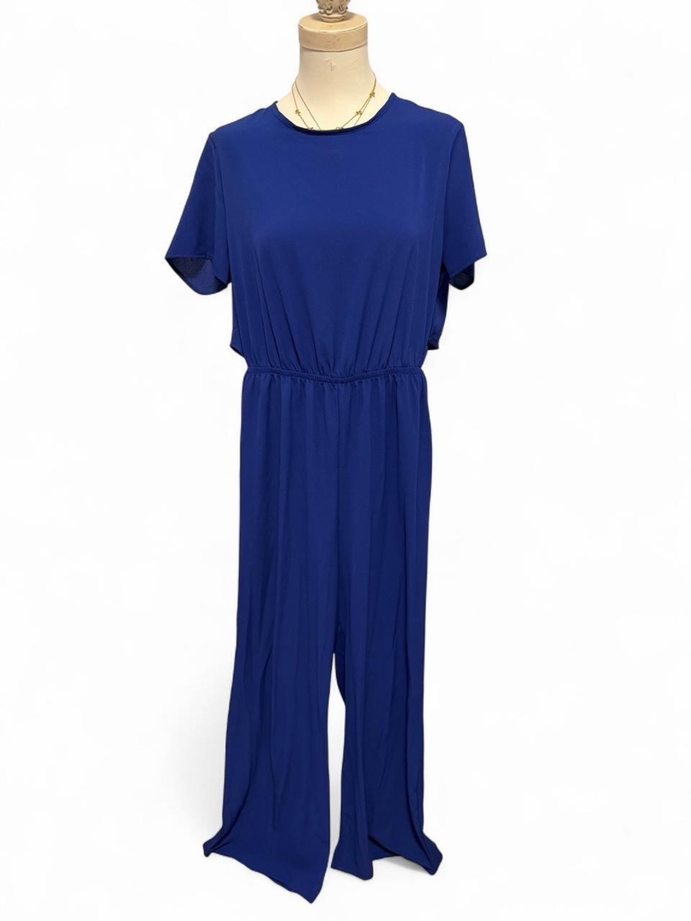 SHEIN Royal Blue Cutout Back Jumpsuit - size large